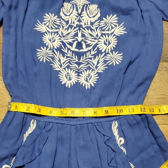 Lovers + Friends Blue and White Embroidered Carmella Romper - Picture 10 of 12